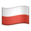 Emoji de bandera de Polonia en Apple, iOS