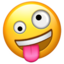 Emoji de cara haciendo el tonto en Apple, iOS