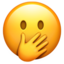 face with hand over mouth Emoji on Apple, iOS
