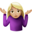 woman shrugging Emoji on Apple, iOS