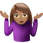 woman shrugging Emoji on Apple, iOS