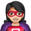 woman superhero Emoji on Apple, iOS