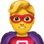 man superhero Emoji on Apple, iOS