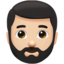 Emoji de hombre con barba en Apple, iOS