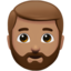 Emoji de hombre con barba en Apple, iOS