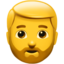 Emoji de hombre con barba en Apple, iOS