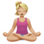 woman in lotus position Emoji on Apple, iOS