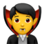 Emoji de vampiro en Apple, iOS