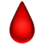 Emoji de gota de sangre en Apple, iOS