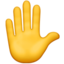 Emoji de mano levantada en Apple, iOS