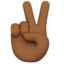 Emoji de mano con gesto de victoria en Apple, iOS