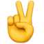 victory hand Emoji on Apple, iOS