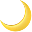 crescent moon Emoji on Apple, iOS