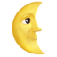 last quarter moon face Emoji on Apple, iOS