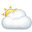 Emoji de sol detrás de una gran nube en Apple, iOS