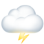 cloud with lightning Emoji on Apple, iOS