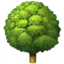 Emoji de árbol caducifolio en Apple, iOS