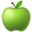 Emoji de manzana verde en Apple, iOS