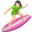 woman surfing Emoji on Apple, iOS