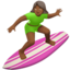 woman surfing Emoji on Apple, iOS