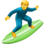 man surfing Emoji on Apple, iOS