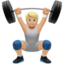 person lifting weights Emoji on Apple, iOS