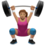 woman lifting weights Emoji on Apple, iOS