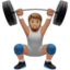 person lifting weights Emoji on Apple, iOS