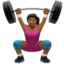 woman lifting weights Emoji on Apple, iOS