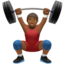 man lifting weights Emoji on Apple, iOS