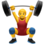 man lifting weights Emoji on Apple, iOS