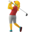 Emoji de mujer golfista en Apple, iOS