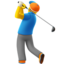 Emoji de hombre jugando al golf en Apple, iOS