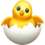 Emoji de pollito saliendo del huevo en Apple, iOS