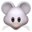 Emoji de cara del ratón en Apple, iOS