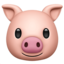 pig face Emoji on Apple, iOS