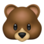 Emoji de cara de oso en Apple, iOS