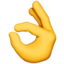 Emoji de mano con gesto de ok en Apple, iOS