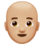 Emoji de hombre: calvo en Apple, iOS