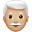 Emoji de hombre: pelo blanco en Apple, iOS