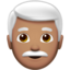 Emoji de hombre: pelo blanco en Apple, iOS