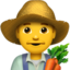 Emoji de hombre agricultor en Apple, iOS