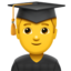 Emoji de hombre estudiante en Apple, iOS