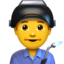 Emoji de hombre trabajador de la fábrica en Apple, iOS