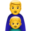 Emoji de familia: hombre, niño en Apple, iOS