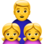 Emoji de familia: hombre, chica, chica en Apple, iOS