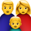 Emoji de familia: hombre, mujer, niño en Apple, iOS