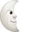 last quarter moon face Emoji on Facebook