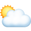 Emoji de sol detrás de una gran nube en Facebook