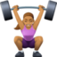 woman lifting weights Emoji on Facebook